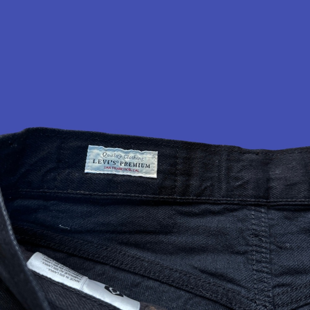 Levi's Premium 501 '54 Jeans W28 L32 Black Coated Wax Straight Leg Denim - Picture 4 of 12